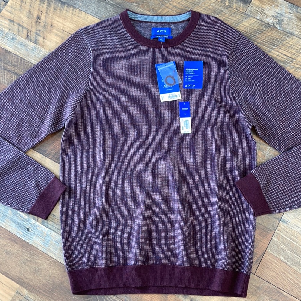 APT.9 SERIOUSLY SOFT MERINO SWEATER PLUM COLOR SIZE SMALL